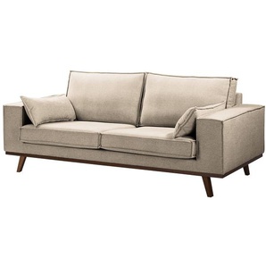 Sofa Jurga 2-Sitzer Beige Webstoff Sioma 199 x 81 x 91cm Modern