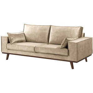 Sofa Jurga 2-Sitzer Beige Samt Tomi 199 x 81 x 91cm Modern