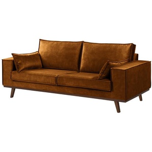 Sofa Jurga 2-Sitzer Braun Samt Tomi 199 x 81 x 91cm Modern