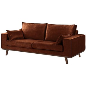 Sofa Jurga 2-Sitzer Braun Samt Tomi 199 x 81 x 91cm Modern