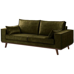 Sofa Jurga 2-Sitzer Grün Samt Tomi 199 x 81 x 91cm Modern