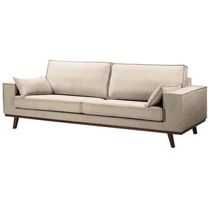 Sofa Jurga 3-Sitzer Beige Webstoff Sioma 239 x 81 x 91cm Modern