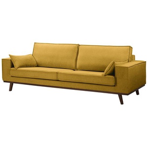 Sofa Jurga 3-Sitzer Gelb Webstoff Sioma 239 x 81 x 91cm Modern