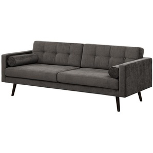 Sofa Kimito I 3-Sitzer Grau/Grau Webstoff Lito 200 x 87 x 76cm Skandi