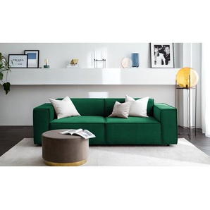 2,5-Sitzer Sofa Grün Samt Shyla 223 x 70 x 96cm Keine Funktion Glamour