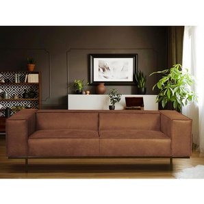 Sofa Kups I 2,5-Sitzer Arancione/Cognac Mischgewebe Esha 210 x 70 x 95cm Industrial