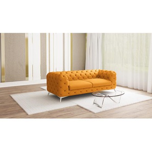 Sofa I 2,5-Sitzer Gelb Microfaser Enza 225 x 73 x 100cm Glamour