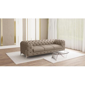 Sofa II 3-Sitzer Braun Microfaser Enza 243 x 73 x 100cm Glamour