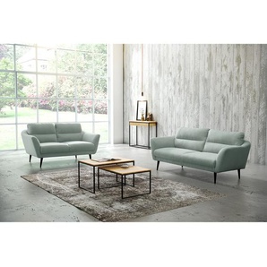 Sofa Lucinda I 2-Sitzer Grau Webstoff Hanabi 158 x 87 x 88cm Schwarz Skandi
