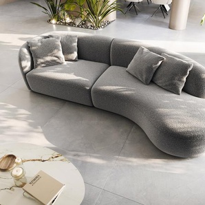 Sofa Mairi 330x160 cm Bouclé Silbergrau, Big Sofas
