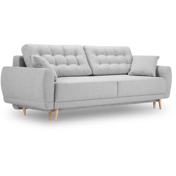 Sofa mit Bettfunktion und Stauraum, Spinel, 3 Sitze, Hellgrau, 236x93x92