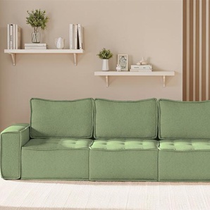 Sofa Modulsofa 3-teilig SANDE 3-Sitzer Stoff Alpine Hellgrün