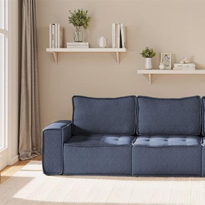 Sofa Modulsofa 3-teilig SANDE 3-Sitzer Stoff Raven Blau