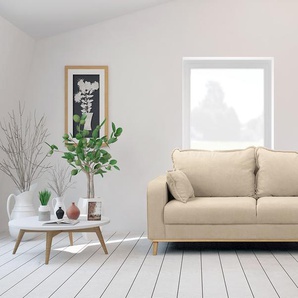 Sofa Nante 3-Sitzer Beige Microfaser Enza 193 x 84 x 88cm Skandi