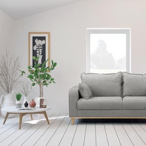 Sofa Nante 3-Sitzer Grau Microfaser Enza 193 x 84 x 88cm Skandi