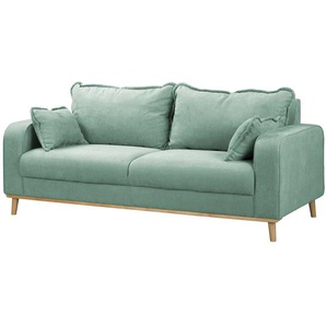 Sofa Nante 3-Sitzer Grün Microfaser Enza 193 x 84 x 88cm Skandi