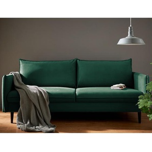 Sofa Palawan 3-Sitzer Grün Samt Ravi 199 x 86 x 91cm Skandi