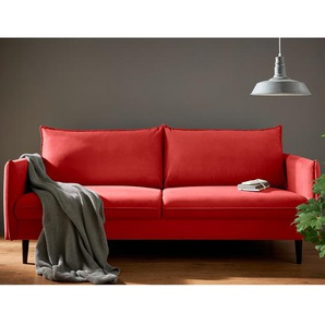 Sofa Palawan 3-Sitzer Rot Microfaser Jada 199 x 86 x 91cm Skandi