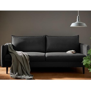 Sofa Palawan 3-Sitzer Schwarz Microfaser Jada 199 x 86 x 91cm Skandi