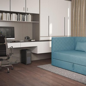 Sofa Polsterliege Kindersofa LIANA Seite Universal in Stoff Opera Velvet Blau