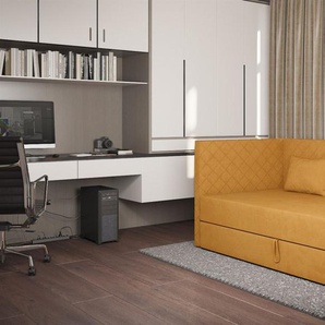 Sofa Polsterliege Kindersofa LIANA Seite Universal in Stoff Opera Velvet Gelb