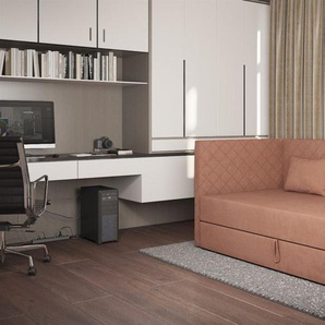 Sofa Polsterliege Kindersofa LIANA Seite Universal in Stoff Opera Velvet Lachs