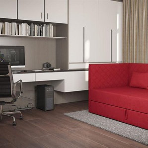 Sofa Polsterliege Kindersofa LIANA Seite Universal in Stoff Opera Velvet Rot