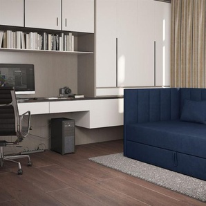 Sofa Polsterliege Kindersofa THELMA Seite Universal in Stoff Opera Velvet Dunkelblau