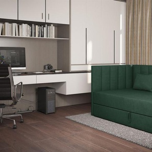 Sofa Polsterliege Kindersofa THELMA Seite Universal in Stoff Opera Velvet Dunkelgrün
