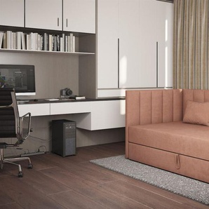 Sofa Polsterliege Kindersofa THELMA Seite Universal in Stoff Opera Velvet Lachs