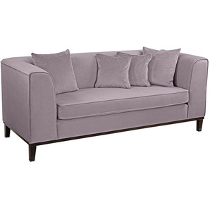 3-Sitzer FINK Maxim Sofas Gr. B/H/T: 202 cm x 84 cm x 85 cm, Samtvelours VELVET, rosa (rose) 3-Sitzer Sofas mit schmalem Holzsockel, inklusive 4 Zierkissen