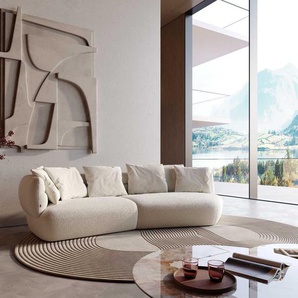 Sofa Roya 320x140 cm Bouclé Creme-Weiß, Big Sofas