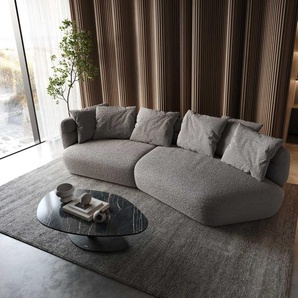 Sofa Roya 320x140 cm Bouclé Silbergrau, Big Sofas