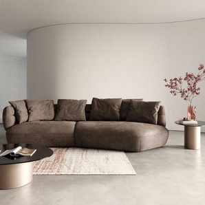 Sofa Roya 320x140 cm Mikrofaser Taupe Vintage, Big Sofas