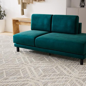 Sofa Samt Petrolblau - Moderne Designer-Couch: Hochwertige Qualität, einzigartiges Design - 160 x 75 x 98 cm, Komplett anpassbar