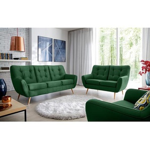 | Preisvergleich 2 Sofas Grün Sitzer 24 in & 3 Moebel