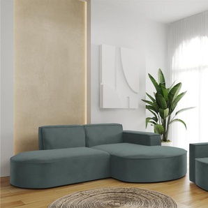Sofa Set 2-teilig Sessel und Ecksofa PALMA XS Opera Opalgrün Ottomane Rechts