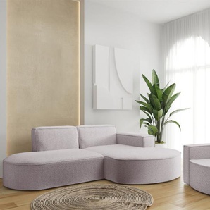 Sofa Set 2-teilig Sessel und Ecksofa PALMA XS Stoff Ascot Rose Ottomane Rechts