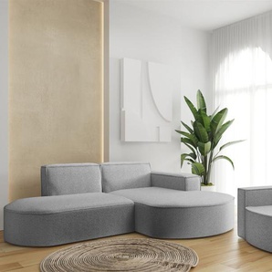 Sofa Set 2-teilig Sessel und Ecksofa PALMA XS Stoff Ascot Taupe Ottomane Rechts