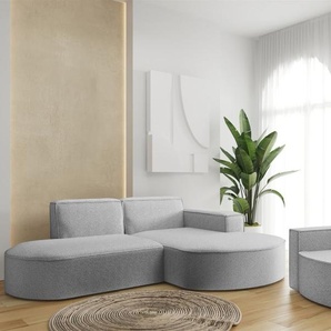 Sofa Set 2-teilig Sessel und Ecksofa PALMA XS Stoff Ascot Toffee Ottomane Rechts