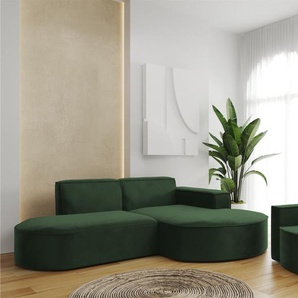 Sofa Set 2-teilig Sessel und Ecksofa PALMA XS Stoff Opera Grün Ottomane Rechts