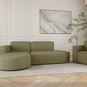 Sofa Set 2-teilig Sessel und Ecksofa PALMA XS Stoff Scala Kiwi Ottomane Links