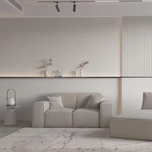Sofa Set 2-teilig Sezlong und Sofa 2-Sitzer CELES PREMIUM Stoff Ascot Bukla Beige