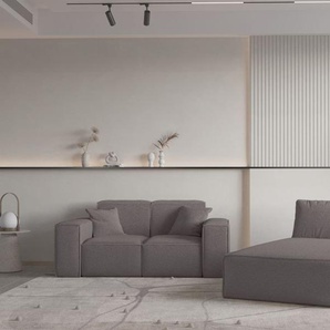 Sofa Set 2-teilig Sezlong und Sofa 2-Sitzer CELES PREMIUM Stoff Ascot Bukla Taupe