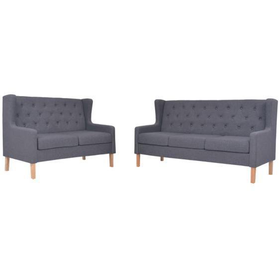 Sofa-Set 2-tlg. Stoff Grau