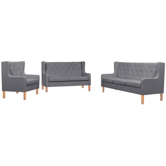Sofa-Set 3-tlg. Stoff Grau