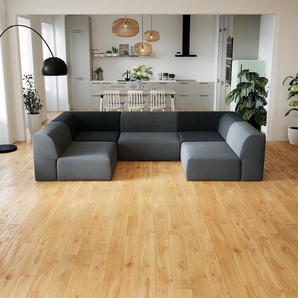Sofa Steingrau/Anthrazit - Moderne Designer-Couch: Hochwertige Qualität, einzigartiges Design - 312 x 72 x 207 cm, Komplett anpassbar