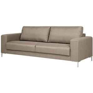 Sofa Summer 3-Sitzer Braun Webstoff Mavie 221 x 82 x 90cm Modern