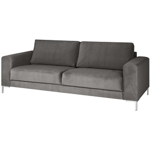 Sofa Summer 3-Sitzer Grau Samt Vaia 221 x 82 x 90cm Modern