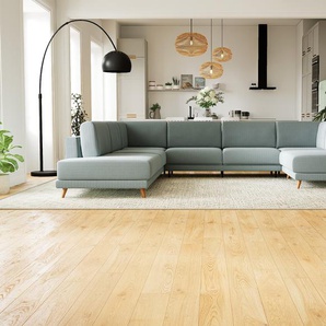 Sofa Taubenblau - Moderne Designer-Couch: Hochwertige Qualität, einzigartiges Design - 348 x 75 x 294 cm, Komplett anpassbar